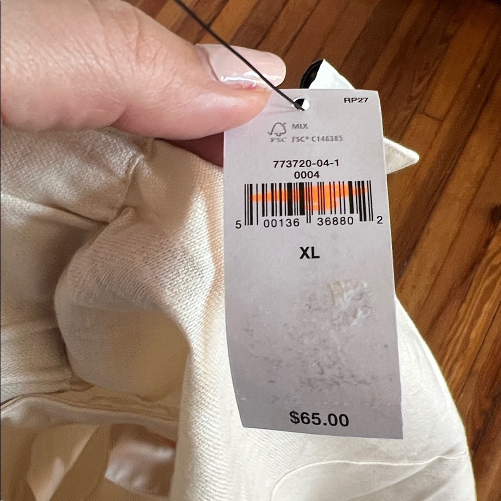 Banana Republic Factory Cream Linen-Blend Square-Neck Crop Top - NWT - Size XL - Picture 7 of 7